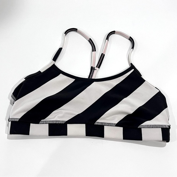 Lululemon Flow Y Bra IV Striped Bra Top Sz 8 - Picture 1 of 8